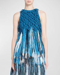 Bottega Veneta - Sleeveless Fringe Empire-Waist Textured Knit Top - Lyst