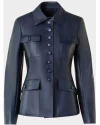Akris - Delia Nappa Leather Fitted Jacket - Lyst
