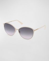 Tom Ford - Penelope Gradient Acetate & Metal Round Sunglasses - Lyst