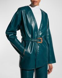 AS by DF - Jasper Belted Recycled Leather Coat - Lyst