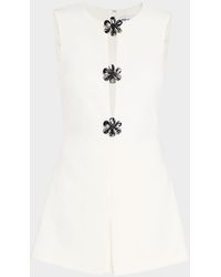 Self-Portrait - Embellished Crepe Playsuit - Lyst