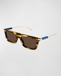 Gucci - GG1437Sm Acetate Rectangle Sunglasses - Lyst