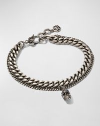 Alexander McQueen - Pavé Skull Chain Bracelet - Lyst