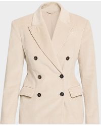 Brunello Cucinelli - Cotton Corduroy Double-Breasted Jacket - Lyst