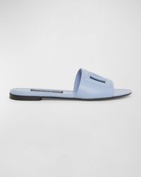 Dolce & Gabbana - Cutout Dg Flat Slide Sandals - Lyst