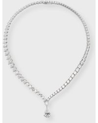 Neiman Marcus - Lab Grown Diamond 18k White Gold Pear And Round Necklace, 17"l, 36.26ctw - Lyst