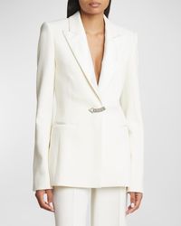 Chloé - Textured Wool Blazer Jacket With Crystal Detail - Lyst