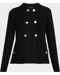 Misook - Relaxed Braid-Trim Tweed Jacket - Lyst