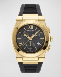 Ferragamo - Vega Chrono Ip Rubber-Strap Watch, 42Mm - Lyst
