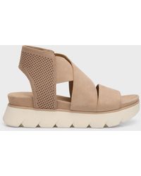 Eileen Fisher - Chant Sporty Leather Wedge Sandals - Lyst