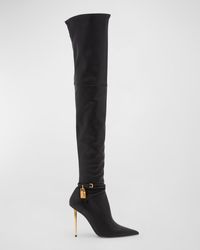 Tom Ford - Lock 105Mm Leather Over-The-Knee Boots - Lyst