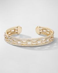 David Yurman - Stax 18k Yellow Gold Diamond 3-row Bracelet, Size S - Lyst