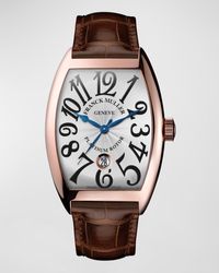 Franck Muller - Cintree Curvex 18k Rose Gold Date Watch With Alligator Strap - Lyst