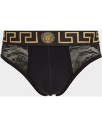 Versace - Apos;S Baroque Mesh Jacquard Briefs - Lyst