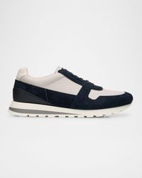 Brunello Cucinelli - Olimpo Leather And Suede Sneakers - Lyst