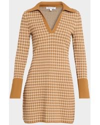 Veronica Beard - Celena Plaid Knit V-Neck Mini Dress - Lyst