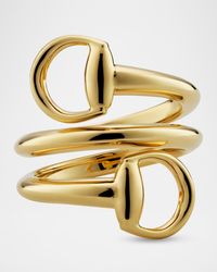 Gucci - Horsebit 18K Wrap Ring - Lyst