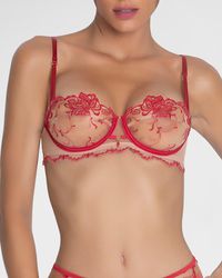 Lise Charmel - Nude Solaire Embroidered Mesh Demi Bra - Lyst