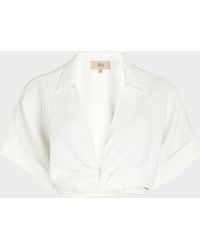 JBQ - Chiara Linen-Blend Wrap Top - Lyst
