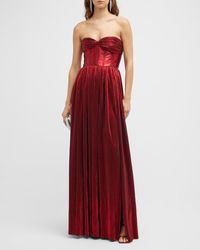 Bronx and Banco - Florence Metallic Pleated Gown - Lyst