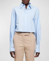 Jonathan Simkhai - Renata Cropped Button-Front Cotton Shirt - Lyst