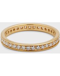 Neiman Marcus - Channel-set Diamond Eternity Band Ring In 18k Yellow Gold, Size 7 - Lyst