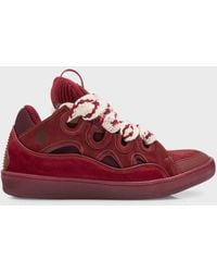 Lanvin - Curb Suede Chunky Low-top Sneakers - Lyst