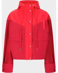 STAUD - Alta Hooded Peplum Jacket - Lyst