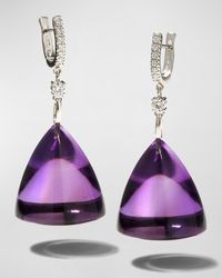 Sanalitro - 18k White Gold Renaissance Earrings With Amethyst And Diamonds - Lyst