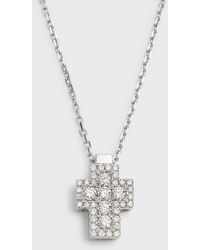 Frederic Sage - 18k White Gold Firenze Ii Cross All Diamond Pendant Necklace - Lyst