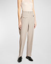 Victoria Beckham - High-Rise Reverse Front Straight-Leg Trousers - Lyst
