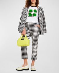 Kate Spade - Spring Cropped Gingham-Print Twill Pants - Lyst
