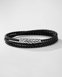 David Yurman - Chevron Triple Wrap Leather Bracelet With, 3Mm, 5.5"L - Lyst