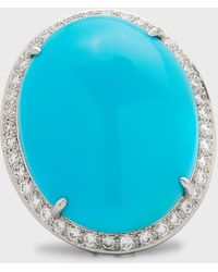 Oscar Heyman - Platinum Turquoise And Diamond Ring - Lyst