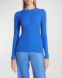 Gabriela Hearst - Browning Long-Sleeve Crewneck Cashmere-Silk Knit Sweater - Lyst