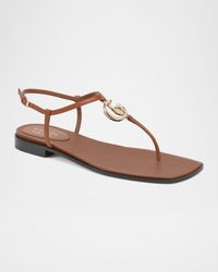 Gucci Marmont Leather Sandal in Blue | Lyst