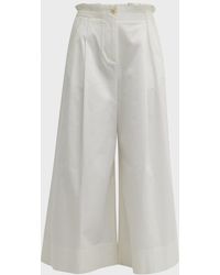 Merlette - Sargent Embroidered Pleated Wide-Leg Pants - Lyst