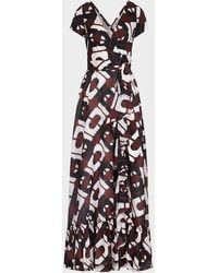 Diane von Furstenberg - Vivianna Geometric-Print Maxi Wrap Dress - Lyst