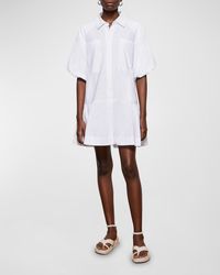 Jonathan Simkhai - Chrissy Puff-Sleeve Cotton Poplin Mini Shirtdress - Lyst