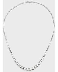 Neiman Marcus - 18k White Gold Graduated Gh-vs1 Diamond Tennis Necklace, 17"l - Lyst