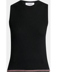 Thom Browne - Rwb Wool Rib-Knit Shell Top - Lyst