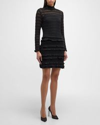Carolina Herrera - Knit Turtleneck Mini Dress - Lyst