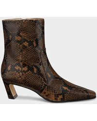 Stuart Weitzman - Stassi 50Mm Snake-Embossed Leather Ankle Boots - Lyst