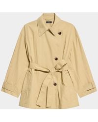 Theory - Cropped Double-Breasted Trench Coat - Lyst