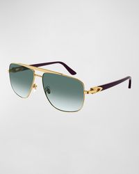 Cartier - Gradient-Lens Aviator Sunglasses - Lyst