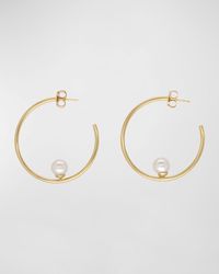 Majorica - Alba Pearl Hoop Earrings - Lyst