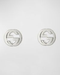 Gucci - Silver Interlocking G Sterling Stud Earrings - Lyst