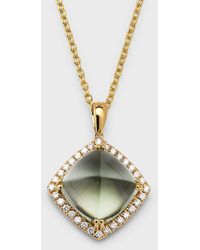 David Kord - 18k Yellow Gold Pendant With Green Amethyst And Diamonds, 8.58tcw - Lyst