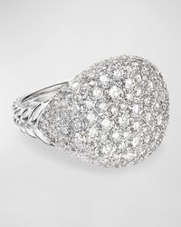 David Yurman - Chevron Pave Diamond Pinky Ring In 18k White Gold, Size 3.5 - Lyst