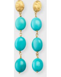 Marco Bicego - 18k Yellow Gold Siviglia Turquoise Drop Earrings - Lyst